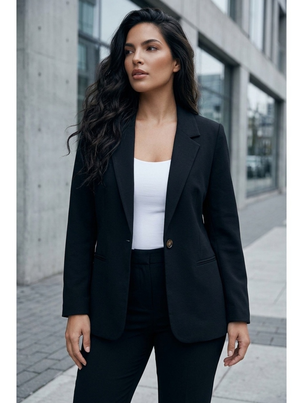 WAYF Women's Black Single Button Blazer, Size XS, Nordstrom